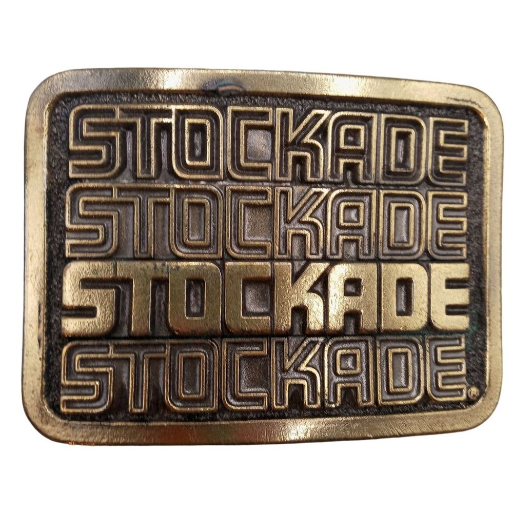 Stockade Belt Buckle Vintage Country Western Wear Cattle Drive Farming Cowboy